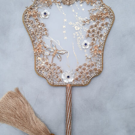 Sapphire Treasure Garden Fan - Gold