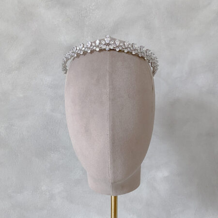 Pear Radiant Crown - Rhodium White Gold