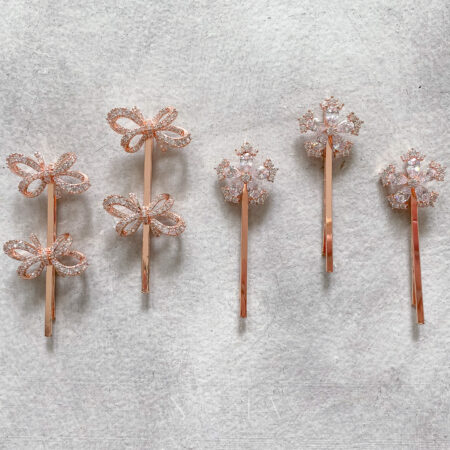 Ribbon Flower Pin Set - 18k Rose Gold (5 pcs)