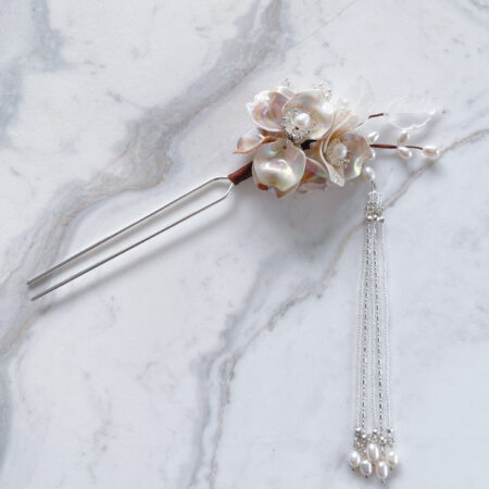 Shell Iridiscent Hairpin - Silver