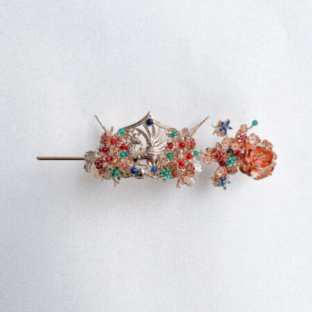 Phoenix Lady Crane Lotus Floral Set - Gold (2 pcs)