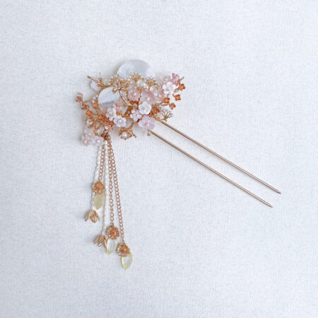 Moon Shell Orient Hairpin - Gold, Pink