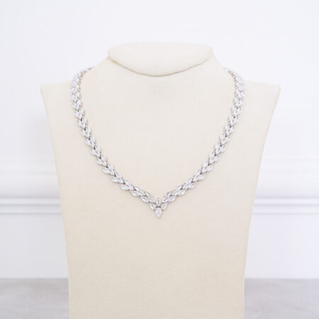 V Marquise Arrow Choker - Rhodium White Gold