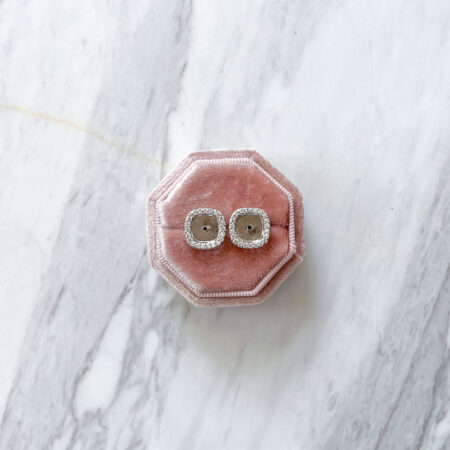 Cushion 1.75 ct Detachable Earrings Jacket - Rhodium White Gold