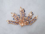 Flamboyant Phoenix Feathers Haircomb - Gold, Navy