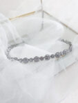 Oval Flower Round Headband - Rhodium White Gold