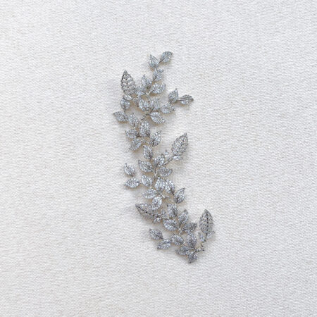 Paved Twigs Side Hairvine/Brooch - White Gold