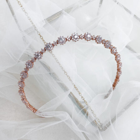 Round Shine Headband - 18k Rose Gold, White Diamond