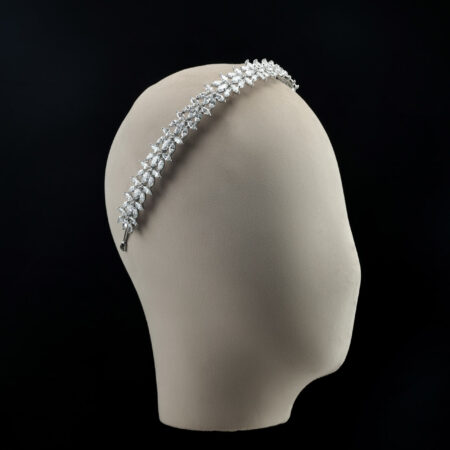 Arranged Marquise Headband - Rhodium White Gold
