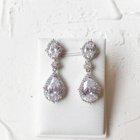 Kir Royale Earrings - Rhodium White Gold, White Diamond