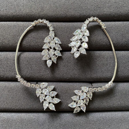 Garden Bouquet Earcuff - Rhodium White Gold (Right)