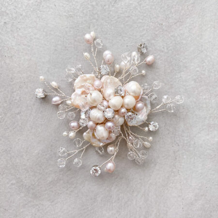 Shimmer Pearl Brooch - White Silver