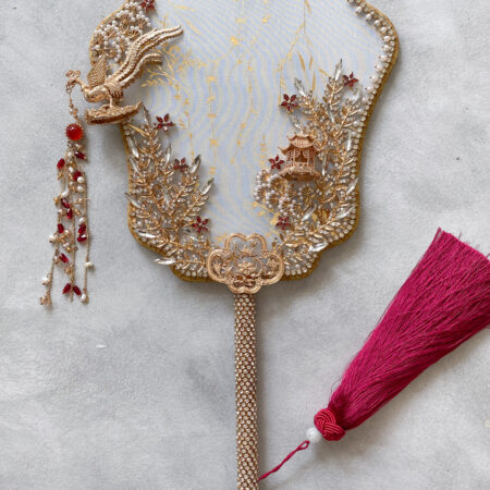 3D Phoenix Garden Fan - Gold