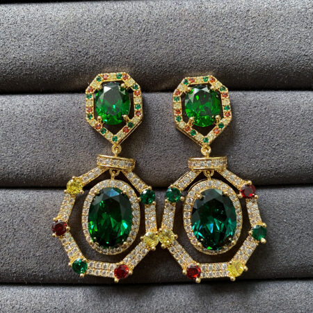 Hidden Treasure Earrings - 18k Yellow Gold, Emerald