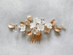 Clay Flower Blossom Jardin Haircomb - Gold