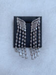 Winged Pear Fringe Earrings - Rhodium White Gold