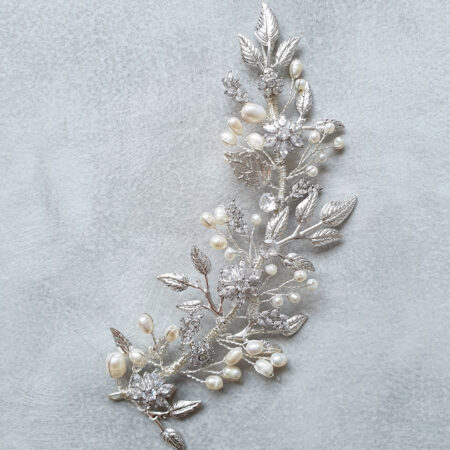 Extravagant Twines Side Hairvine - White Silver