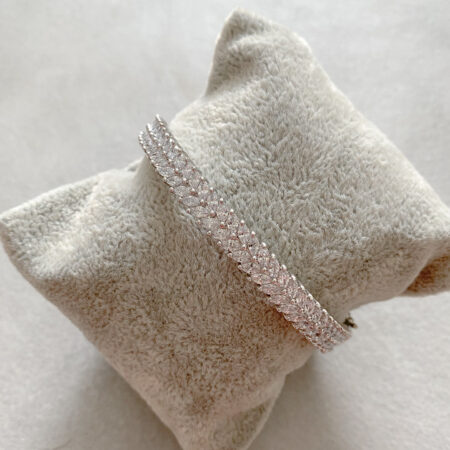 Double Marquise Bangle - Rhodium White Gold