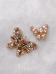 Butterfly Beads Brooch Set - Gold (2 pcs)