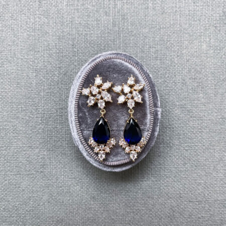 Paradise Earrings - 18k Yellow Gold, Sapphire (Clip)