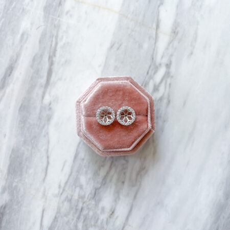 Round Detachable 1.5 ct Earrings Jacket - Rhodium White Gold, White Diamond