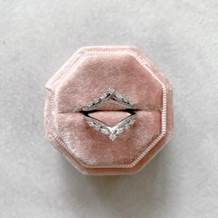 V Marquise Ring Jacket - Rhodium White Gold