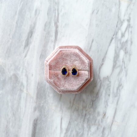 DIY Pear Top Earrings - 18k Yellow Gold, Sapphire