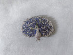 Peacock Paved Sapphire Brooch - Rhodium White Gold, Sapphire