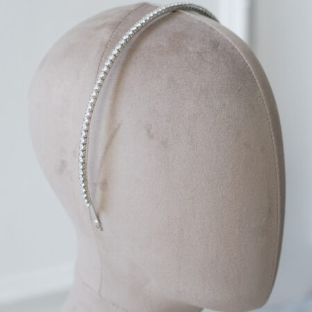 Round 4 mm Single Headband - Rhodium White Gold