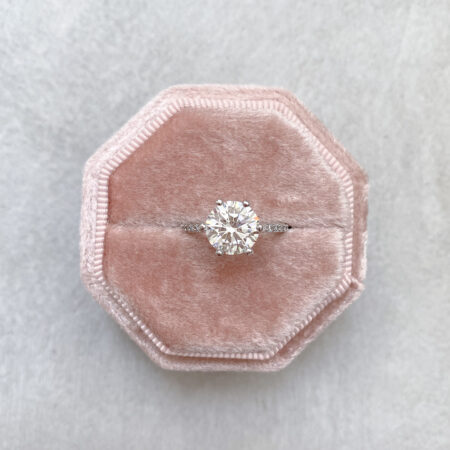 Tiffany Round Solitaire 2 ct Ring - Rhodium White Gold