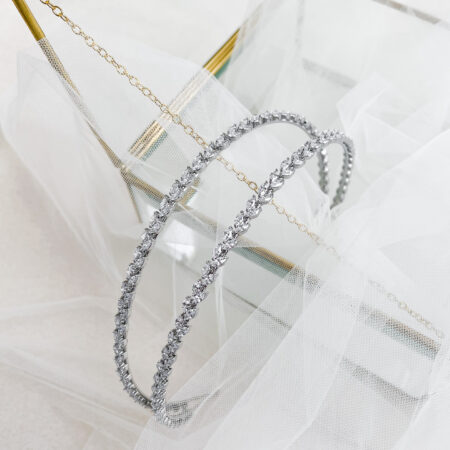 Double Marquise Double Headband - Rhodium White Gold