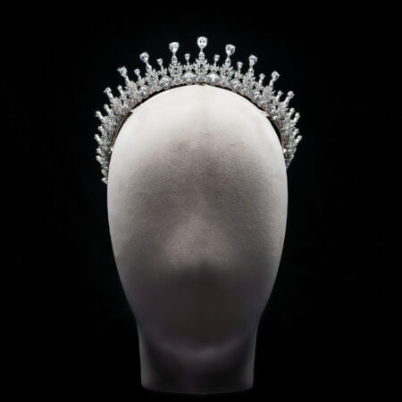 Square Arrangement Crown - Rhodium White Gold