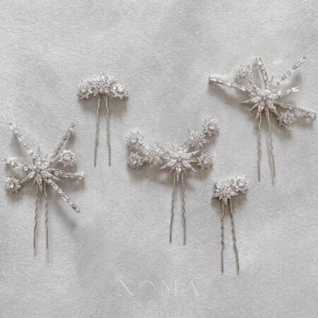 Meteor Shower Hairpin Set - White Gold (5 pcs)