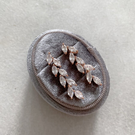 Simple Marquise Drop Earrings - 18k Rose Gold (Needle)