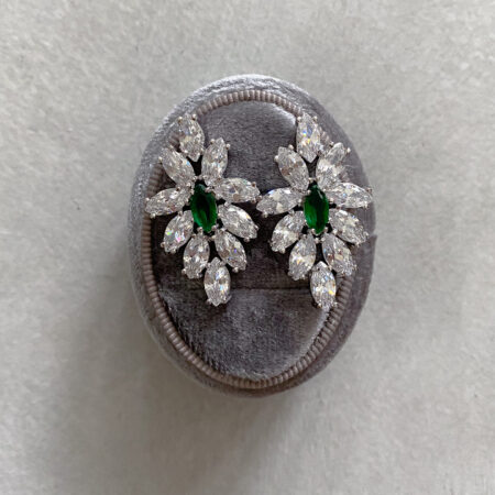 Green with Envy Earrings - Rhodium White Gold, Emerald