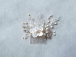 Lotus Garden Haircomb - White Silver, White