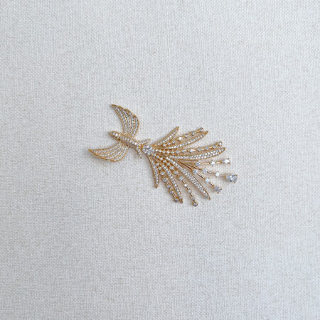 Spread Your Wings Brooch - 18k Yellow Gold, White Diamond