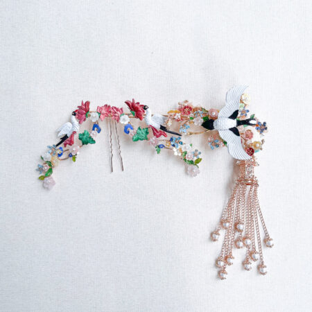 Colorful Empress Crane Blossom Lotus Set - Gold (2 pcs)