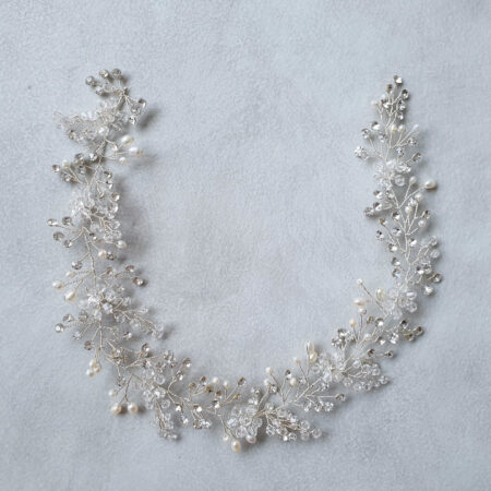 Perle Twigs Hairvine - White Silver