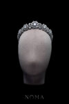 Cushion Cut Crown - Rhodium White Gold, White Diamond