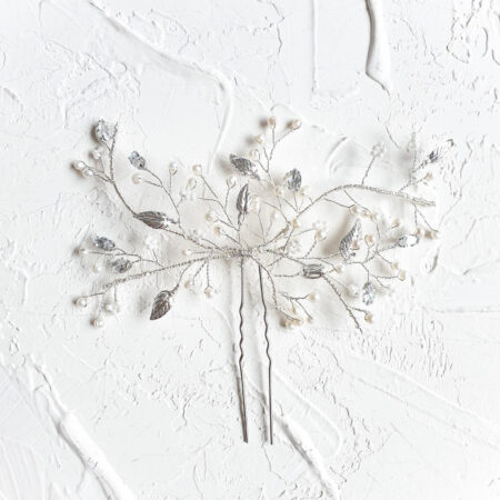 Ayana Hairpin - White Silver