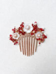 Ruby Flowers Haircomb - Gold