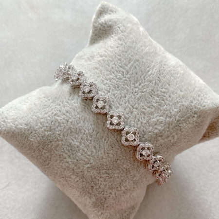Clover Chain Bracelet - Rhodium White Gold
