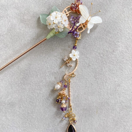 Butterfly Bouquet Hairpin - Gold