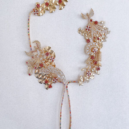 Magnificent Treasure Gems Fan - Gold, Ruby