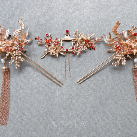 4D Phoenix Orchid Set - Gold, Ruby (3 pcs)