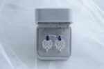 Sapphire Bouquet Earrings - Rhodium White Gold, Sapphire