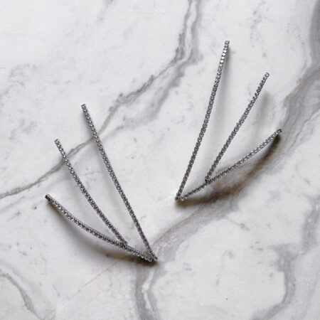 Chained Side Piece Pair - Rhodium White Gold (1 pair)