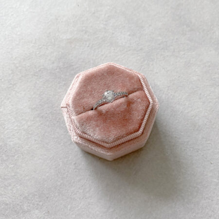 Engagement 1 ct Round Ring - Rhodium White Gold