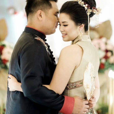 Floral Pearl Set - Gold, Red (3 pcs)